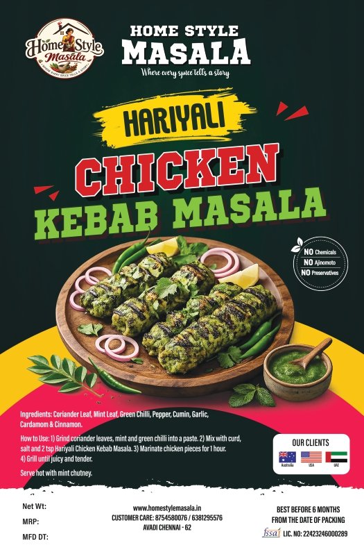 Hariiyali Chicken Kebab Masala